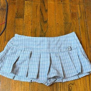 Madden Girl Blue Plaid Pleated Skort